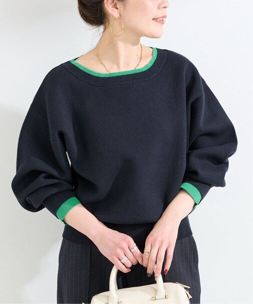 ウォッシャブル / 配色ニットプルオーバー