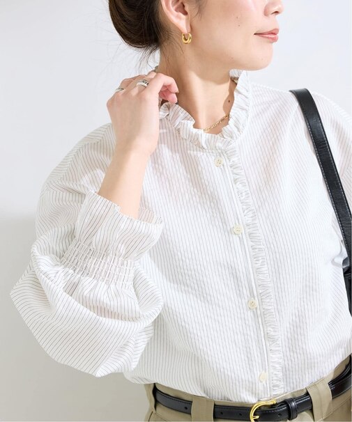 ウォッシャブル / フロントフリルブラウス