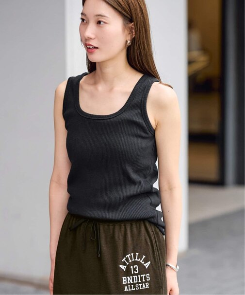 OUT OF FRAMe SWErib squareタンクトップ