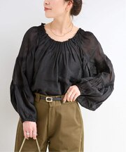 《追加》手洗い可 / シアリネンウィングブラウス