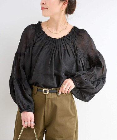 《追加》手洗い可 / シアリネンウィングブラウス