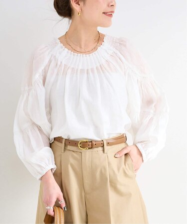 《追加》手洗い可 / シアリネンウィングブラウス