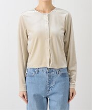 ベロアスナップカーディガン