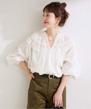 《追加》手洗い可 / ボイル2WAYギャザーブラウス