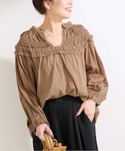 《追加》手洗い可 / ボイル2WAYギャザーブラウス