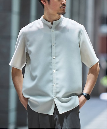 ”接触冷感＆吸水速乾” EVALET メッシュ バンドカラー シャツ