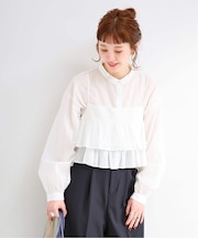 《追加2》《2点セット》ウォッシャブル / フリルキャミソールレイヤードブラウス