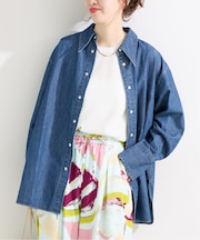 ウォッシャブル / DU JOUR / デュ ジュール LONG-POINT JEAN SHIRT