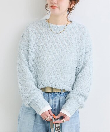 手洗い可 / テープヤーンミックスニットプルオーバー