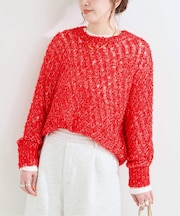 手洗い可 / テープヤーンミックスニットプルオーバー