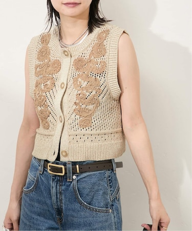 Flower Embroidered KNカーディガン