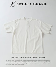 50/-ポンチ 汗ジミ防止 ヘンリーネックT