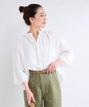 《追加7》手洗い可 / フレンチリネン2wayブラウス
