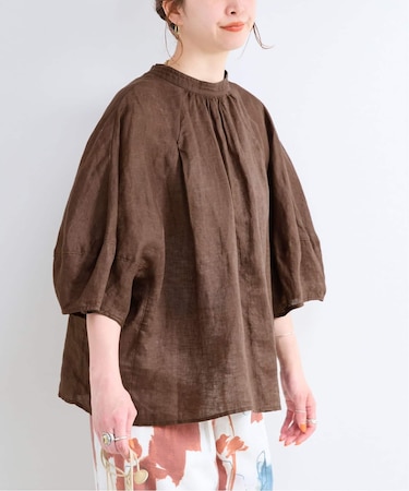 《追加7》手洗い可 / フレンチリネン2wayブラウス