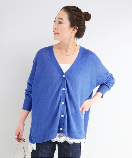 手洗い可 / FRENCH ICY LINEN ワイドカーディガン