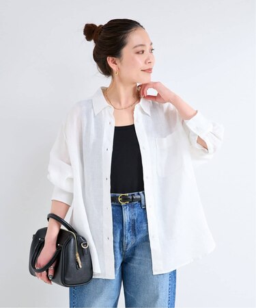 《S/Mサイズ展開》手洗い可 / 2WAYフレンチリネンシャツ