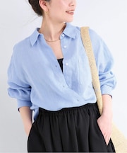 《S/Mサイズ展開》手洗い可 / 2WAYフレンチリネンシャツ