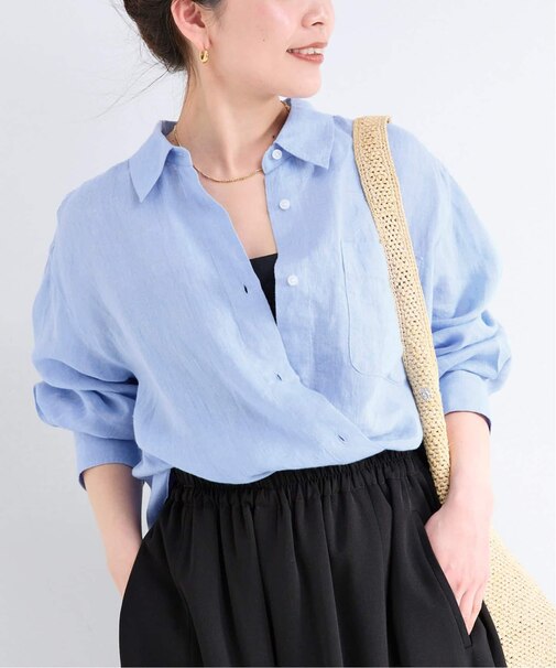 《S/Mサイズ展開》手洗い可 / 2WAYフレンチリネンシャツ