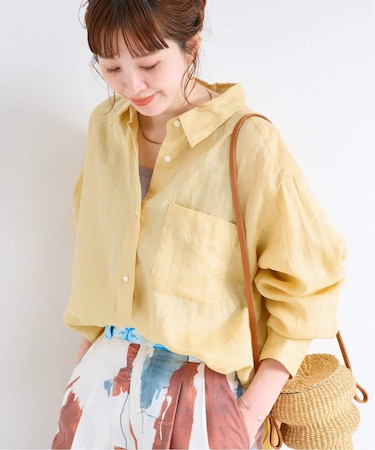 《S/Mサイズ展開》手洗い可 / 2WAYフレンチリネンシャツ