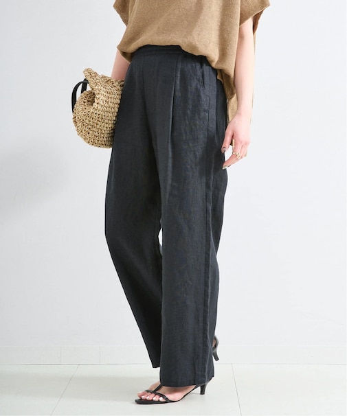 《S/Mサイズ展開》手洗い可 / フレンチリネンストレートパンツ