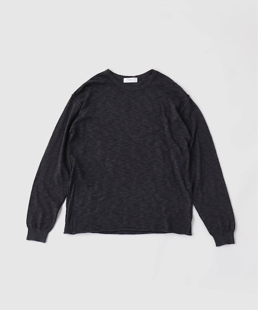 OSKR / オーエスケーアール ex Sheer Slab Crew Neck L/S Knit