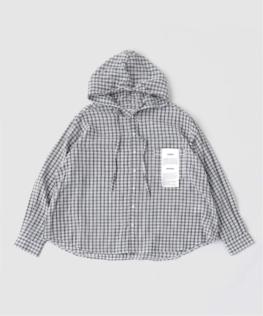 OSKR / オーエスケーアール ex Washer Sheer Check Hoodie Shirt