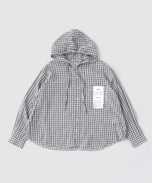 OSKR / オーエスケーアール ex Washer Sheer Check Hoodie Shirt