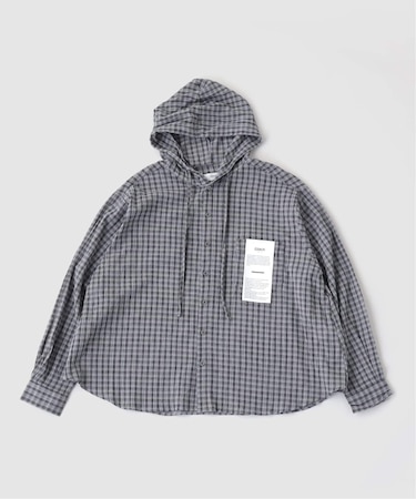 OSKR / オーエスケーアール ex Washer Sheer Check Hoodie Shirt