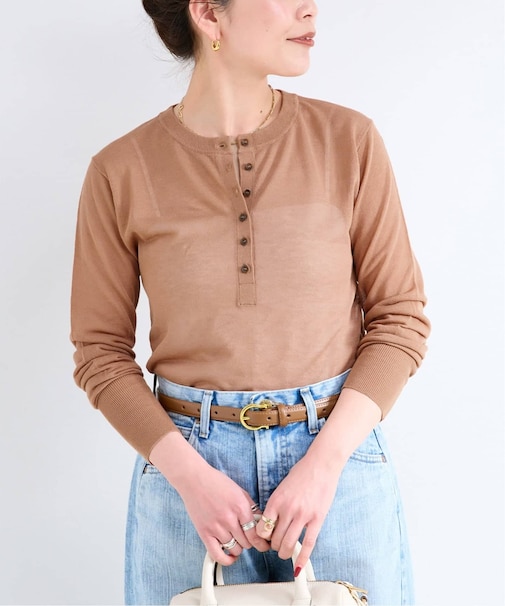 《追加2》手洗い可 / シアーニットヘンリープルオーバー