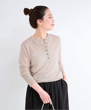 《追加2》手洗い可 / シアーニットヘンリープルオーバー