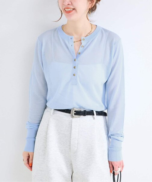 《追加2》手洗い可 / シアーニットヘンリープルオーバー