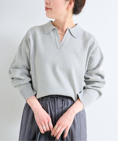 手洗い可 / 襟付きスキッパーニット