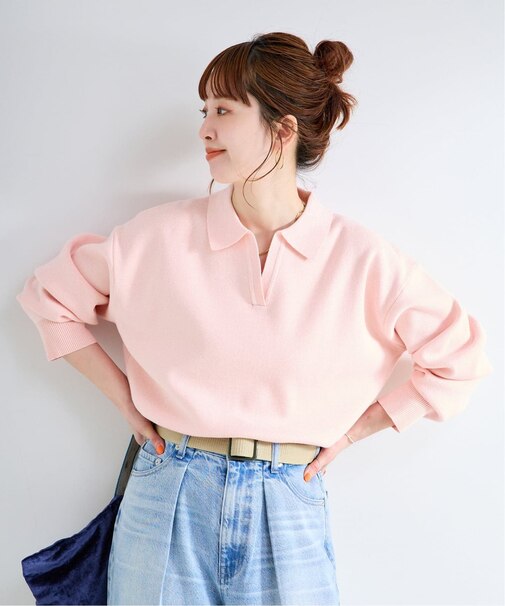 手洗い可 / 襟付きスキッパーニット