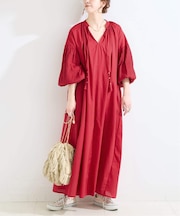 手洗い可 / ピンタックスリーブワンピース