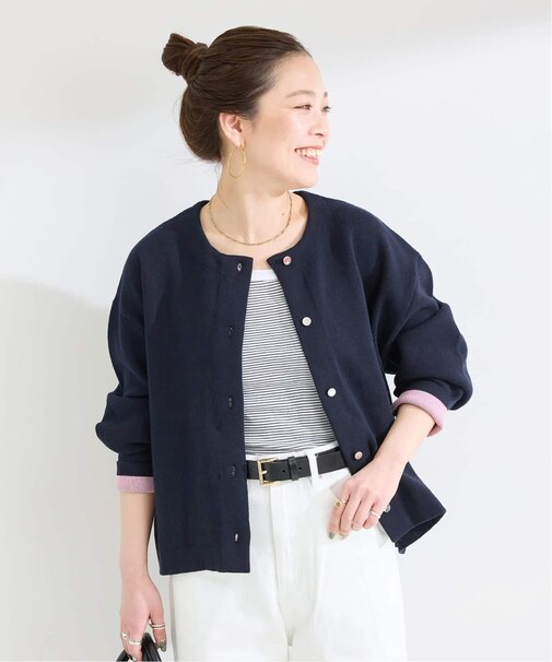 手洗い可 / 配色ニットカーディガン