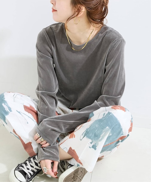 ウォッシャブル / フロッキーメッシュロンTEE