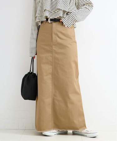 【WEB限定】ウォッシャブル / PLCチノトラペーズスカート