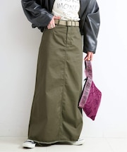 【WEB限定】ウォッシャブル / PLCチノトラペーズスカート