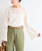 《追加4》【一部WEB限定カラーあり】手洗い可 / 総レースブラウス