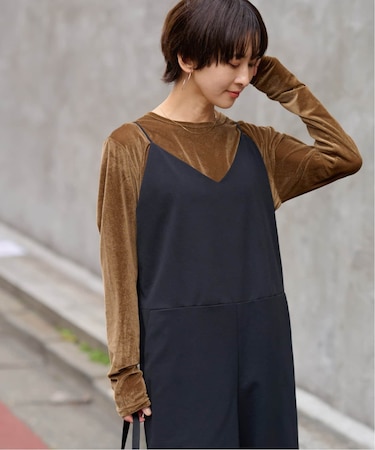 シアーベロアクルーネックロングTEE