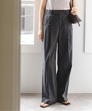 《追加》【洗える】麻ストレッチスラックスパンツ