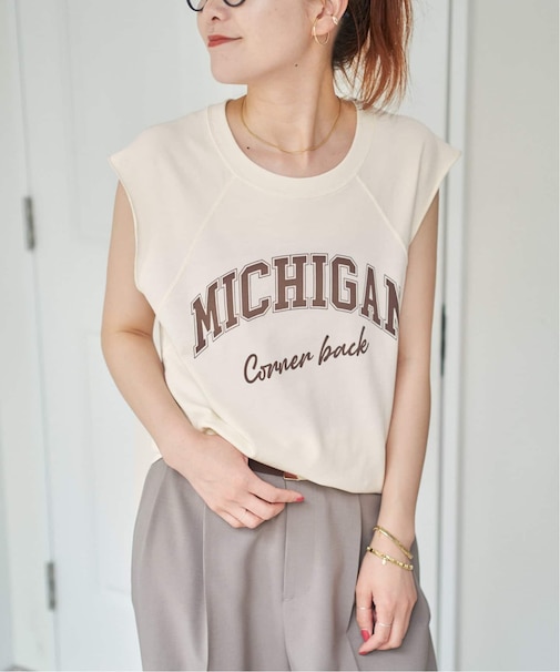 ミニ裏毛ロゴノースリーブプルオーバー