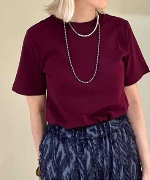 カラーニットリブTシャツ