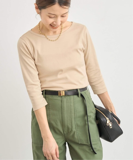 ATON/エイトン 別注 SUVIN FRAISE ボートネック Tシャツ