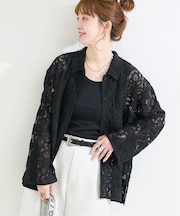 手洗い可 / レースembroideryシャツ