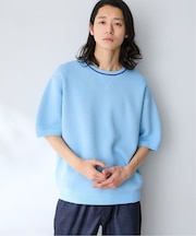 【リバーシブル】ANTS & ELEPHANTS 2TONE SWEATLIKE ハーフスリーブニット