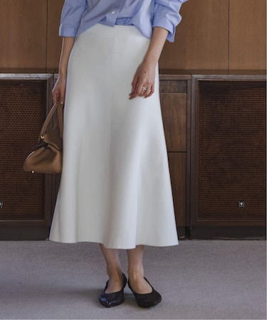 《セットアップ対応》スムースフレアニットスカート