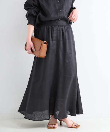 《S/Mサイズ展開》手洗い可 / フレンチリネンギャザースカート