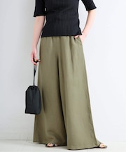 《S/Mサイズ展開》手洗い可 / リネンレーヨンワイドイージーパンツ