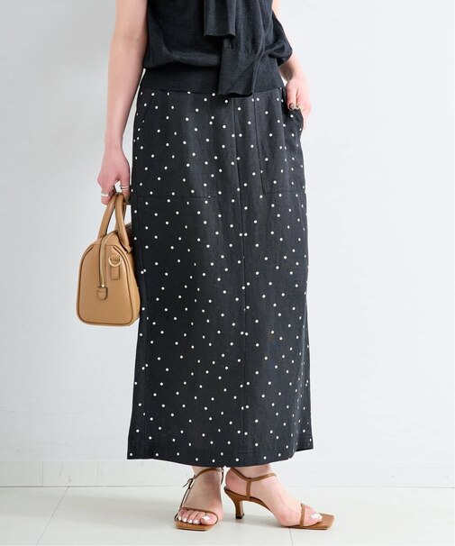 《S/Mサイズ展開》手洗い可 / リネンレーヨンストレートスカート